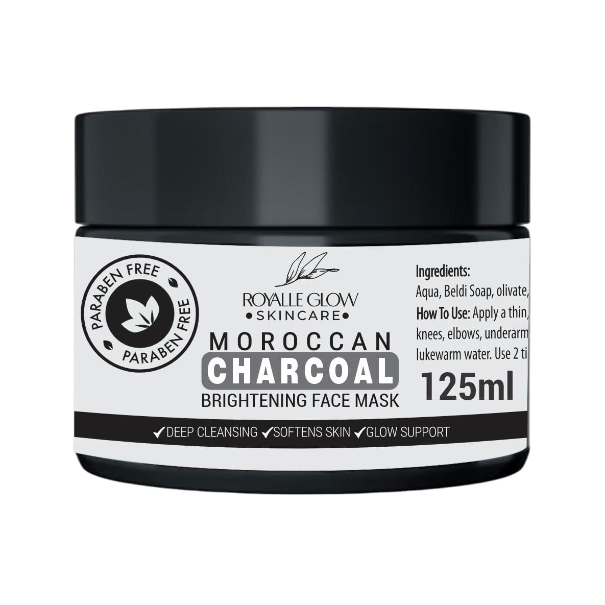 Moroccan Charcoal Brightening Face Mask 125ml