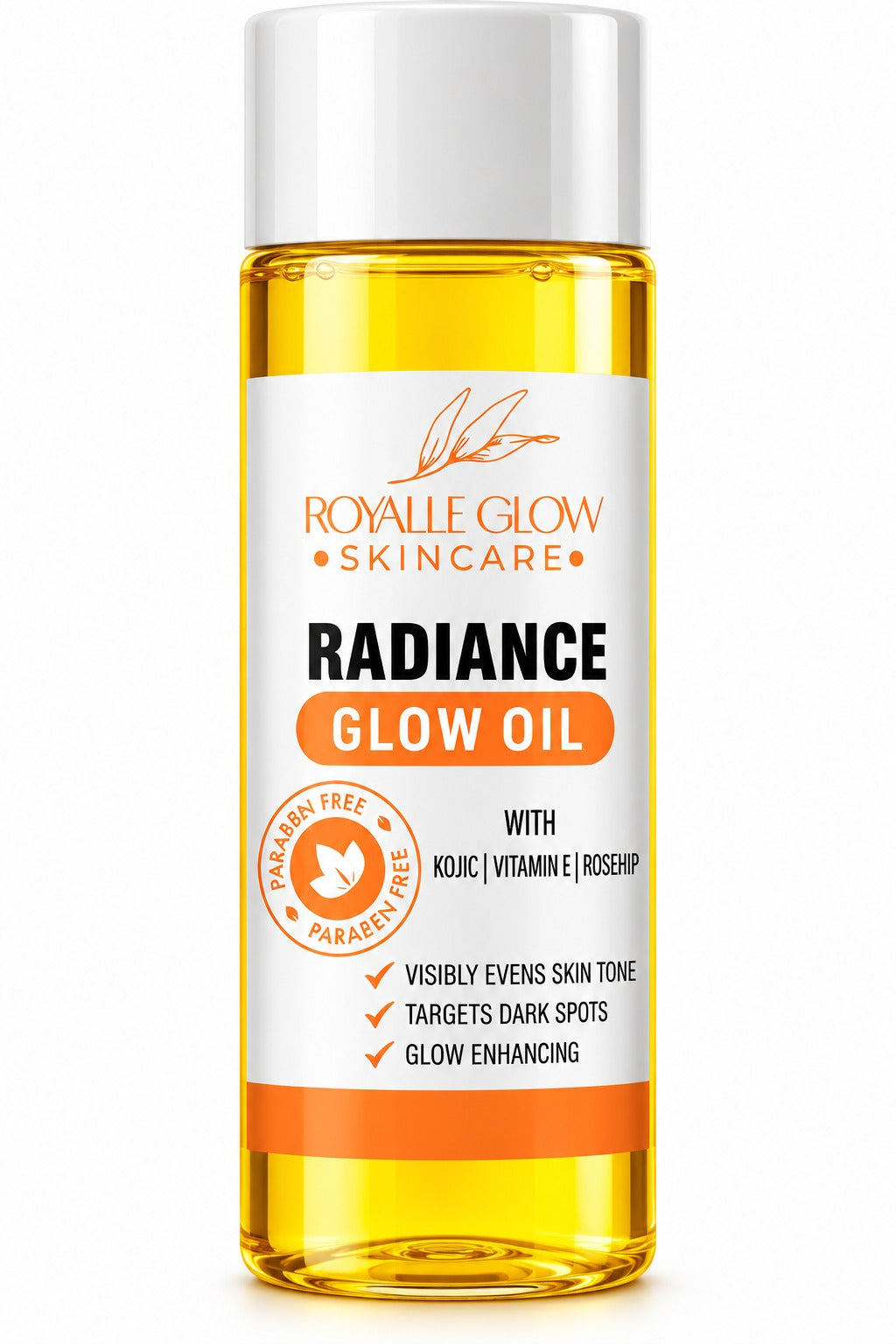Royalle Radiance Glow Oil 100ml – Botanical Skin Oil with Kojic Dipalmitate, Vitamin E and Rosehip Oil