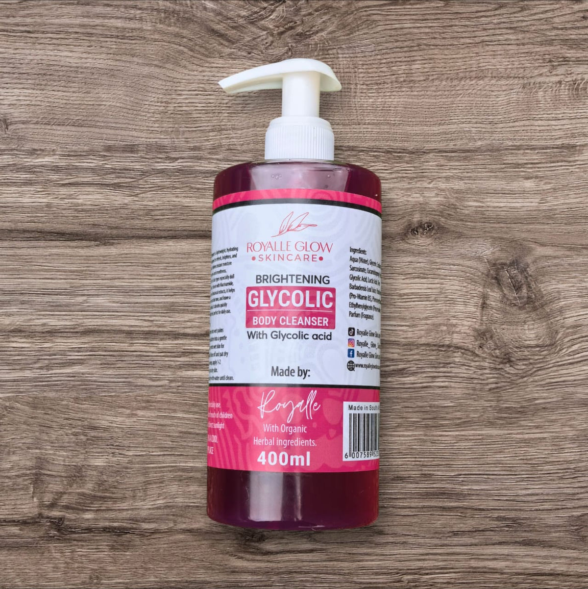 Royalle Glow Brightening Glycolic Body Cleanser 400ml