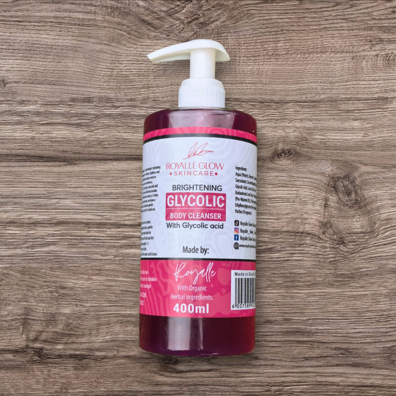 Royalle Glow Brightening Glycolic Body Cleanser 400ml