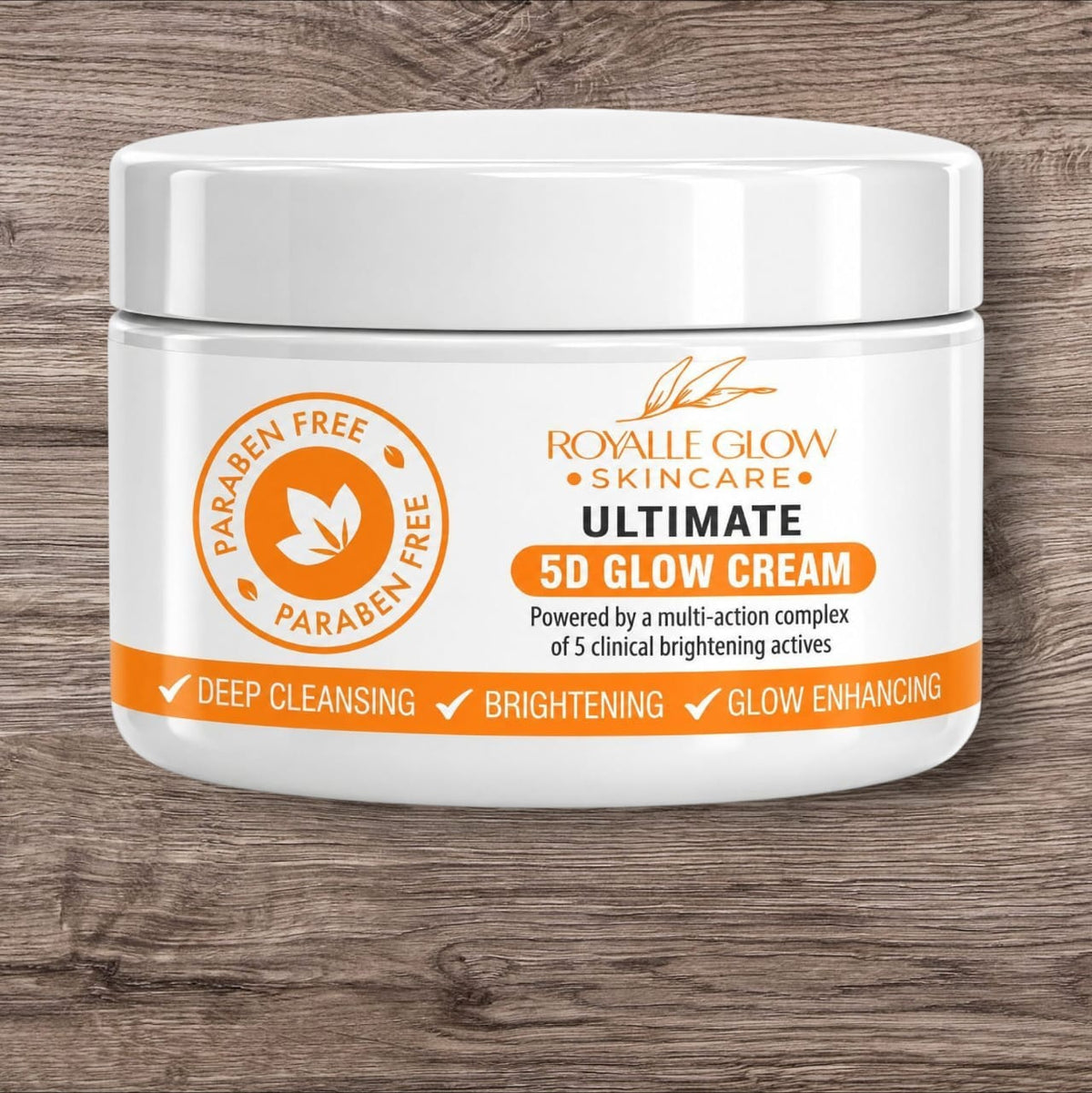 Royalle Ultimate 5D Glow Cream 250ml – Moisturising Brightening Cream with Niacinamide, Alpha-Arbutin and Kojic Acid