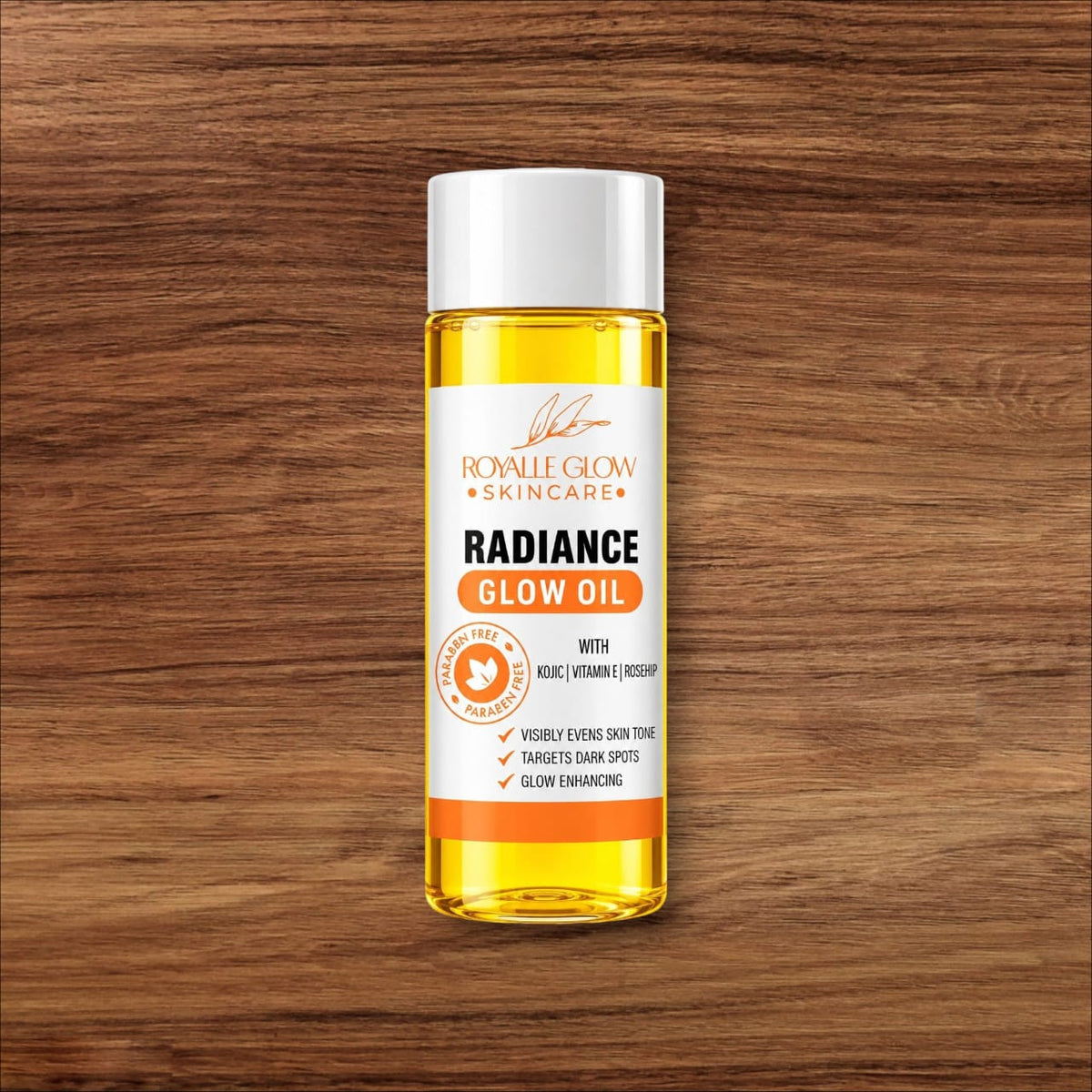 Royalle Radiance Glow Oil 100ml – Botanical Skin Oil with Kojic Dipalmitate, Vitamin E and Rosehip Oil