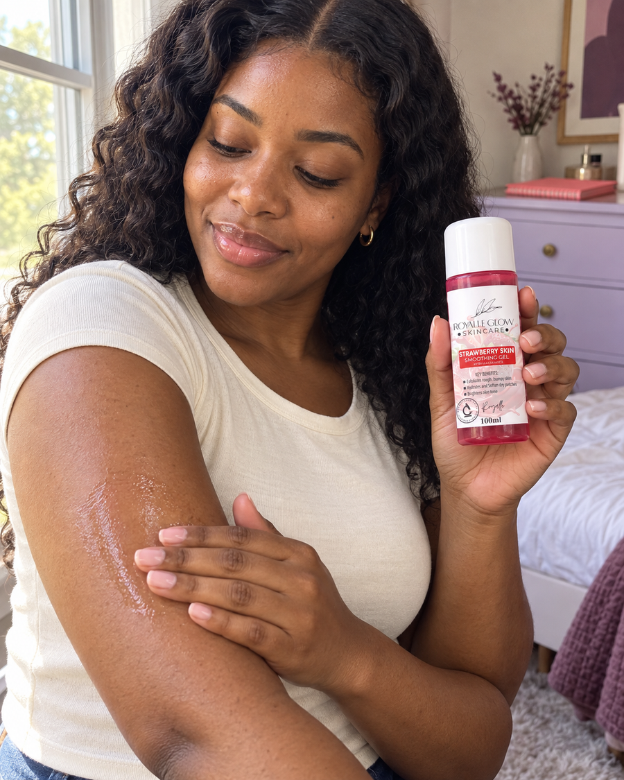 Royalle Glow Strawberry Skin Gel (Keratosis Pilaris Treatment) 100ml in an everyday setting
