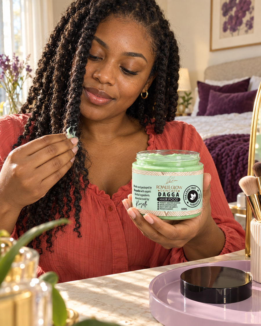 Dagga Shea Butter Hair Food 125ml in an everyday setting