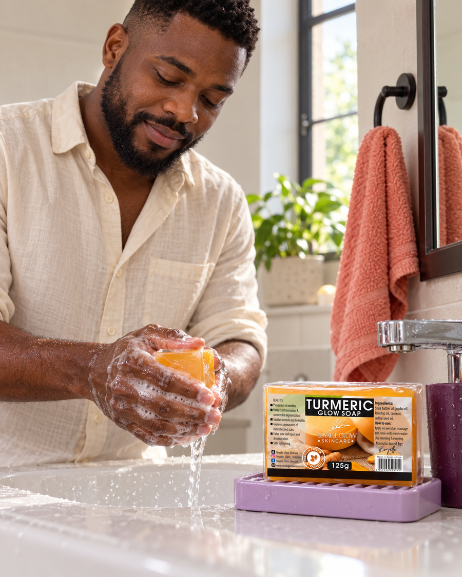 Turmeric Kojic Glow Soap 125g in an everyday setting